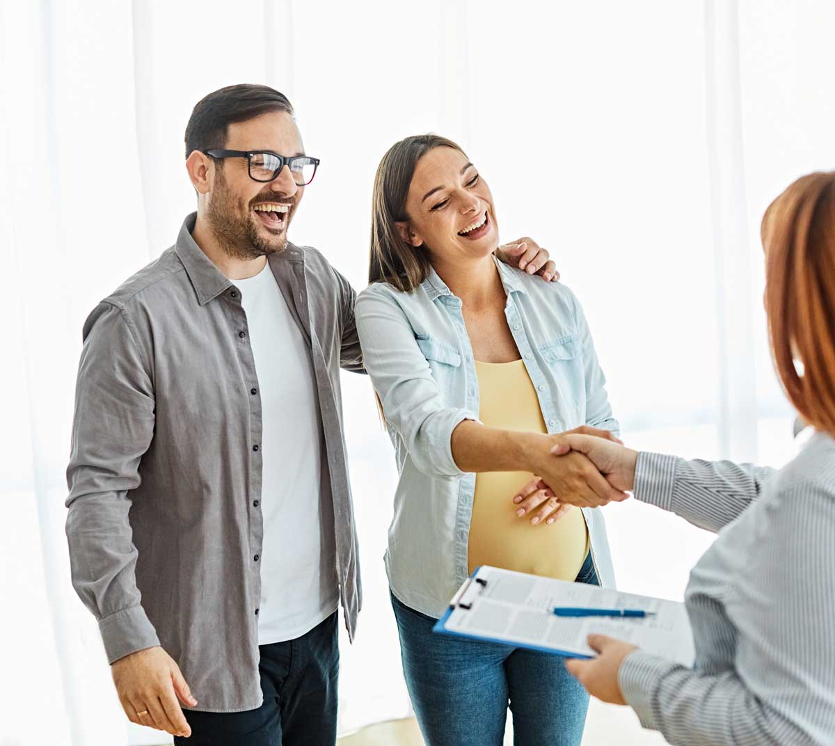 Couple at a title company